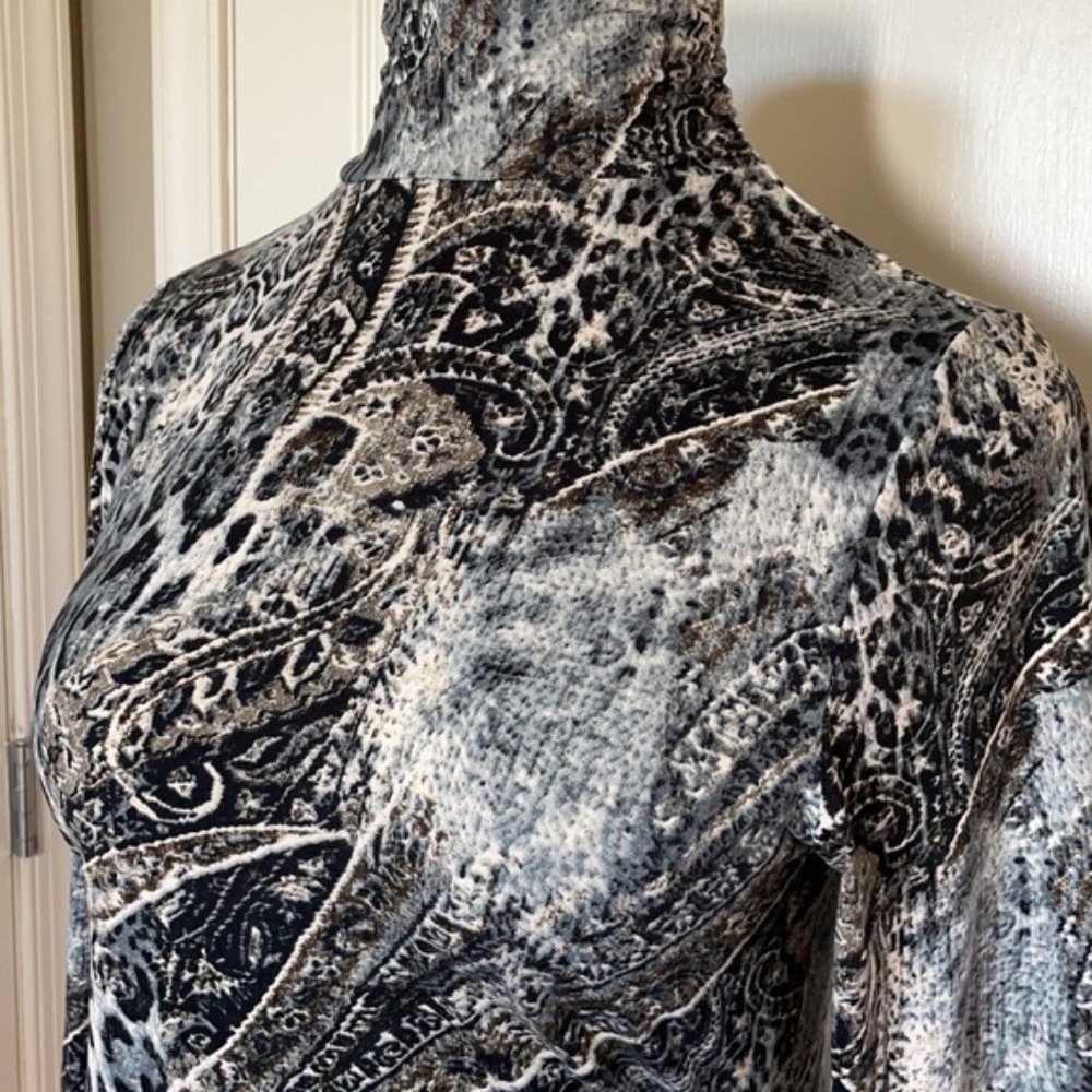 RENUAR FITTED TUNIC XL BLUES GRAYS TOP